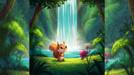 The Curious Squirrel and the Secret Waterfall